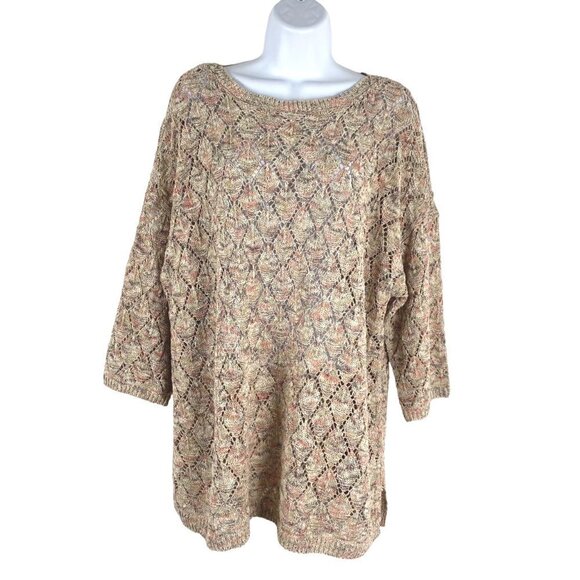 J. Jill Sweater Women's 1X Cotton Polyester Acrylic Nylon‎ Multicolored FS-1025 - Picture 1 of 8